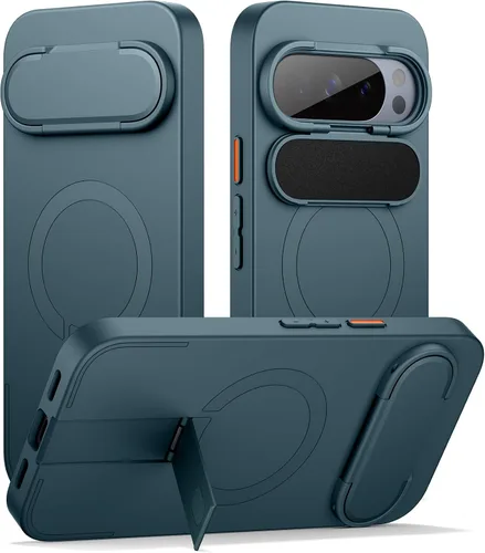 Miniatura 16 de SURITCH Funda para teléfono Google Pixel 9 Pro XL, compatible con MagSafe, funda protectora con cubierta de cámara y soporte de metal ajustable