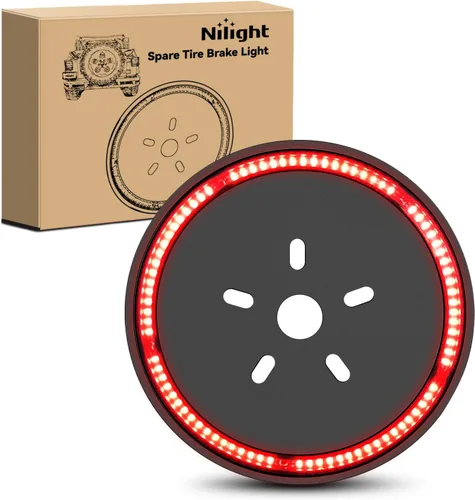 Nilight Luz de Freno de Neumático de Repuesto Luz de Rueda Luz de la 3ra Tercera Luz de Freno Luces Traseras para Wrangler 2007-2018 JK JKU YJ TJ JK