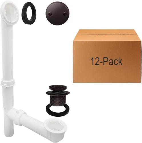 Miniatura 17 de Westbrass 593244-26 Kit de drenaje de residuos de baño con punta tubular blanca de 1-1/2 pulgadas, cromo pulido
