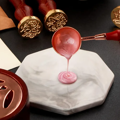 Miniatura 3 de Briartw Horno de fusión de cera con cuchara, kit de inicio de sello de cera, paquete de sellado de cera, cuchara calentadora de cera para tarjetas