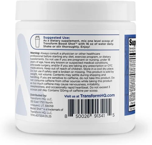Miniatura 3 de TransformHQ Energy & Focus Powder (frambuesa azul) - Mezcla de bebida energética Boost Shot Clean - Sin azúcar - Sin OMG, sin gluten - 28 porciones