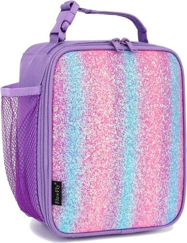 Miniatura 21 de FlowFly Lonchera para niños, bolsa suave aislada, mini hielera para el regreso a clases, kit de bolsa térmica para comidas, para niñas, niños, robot