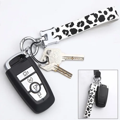 Miniatura 3 de Llavero universal de cuero con clip para llaves, anillo en D, cadenas para llavero para cinturón con mosquetón y 2 llaveros para hombres y mujeres
