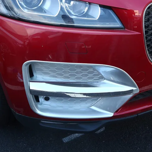 Miniatura 3 de YIWANG ABS cromo delantero niebla luz cubierta cubierta Trim 4 unids para Jaguar F-Pace X761 (plata mate)