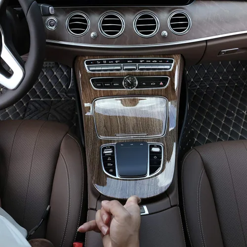 Miniatura 4 de YIWANG Cubierta decorativa de panel de consola central de ABS cromado, 2 piezas para Mercedes Benz Clase E W213 2019 accesorios de automóvil