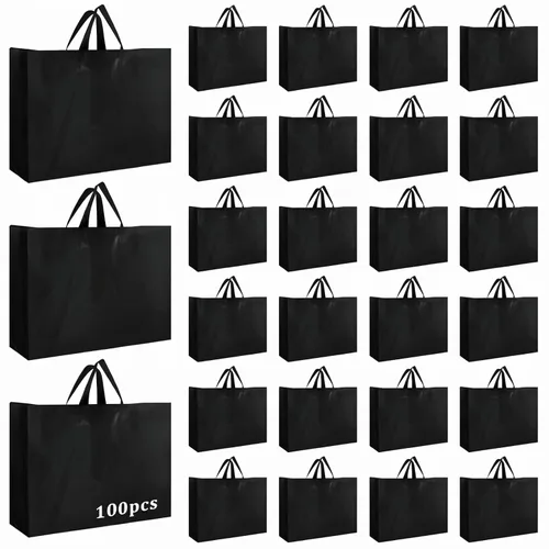 Miniatura 12 de Amylove 80 bolsas de regalo transparentes a granel con asa, bolsa de plástico esmerilado, embalaje reutilizable, envoltura de golosinas