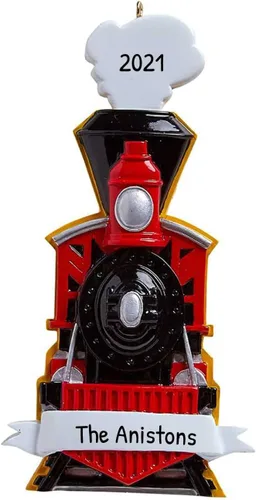 Miniatura 5 de Adorno de tren personalizado 2025 – Adorno Polar Express de tren de locomotora, regalos para viajeros internacionales, vehículo de Navidad