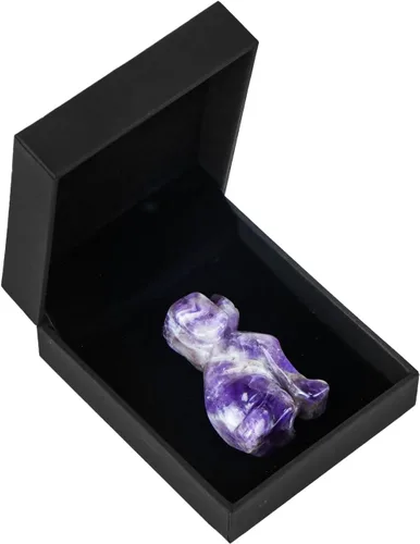 Miniatura 6 de Artistone Estatua de animales de cristal de amatista de 2 pulgadas con piedras preciosas talladas para cachorro, escultura artesanal para decoración