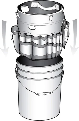 Miniatura 8 de Bucket Boss - Organizador para un cubo de 5 galones, con tela de secado rápido, bolsillos de malla exteriores para suministros de lavado de coche