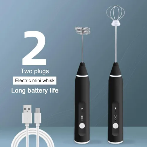 Miniatura 3 de Forart - Batidora de mano eléctrica, batidora de mano, juego de batidor de huevos, recargable por USB, 3 velocidades, mini mezclador eléctrico