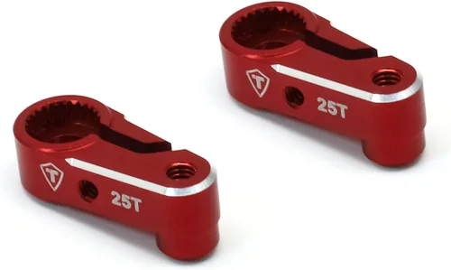 TREAL Aluminio 7075 Servo Cuerno 25T Dirección Servo Brazo (2pcs) Compatible con 1/18 TRX4M (Rojo)