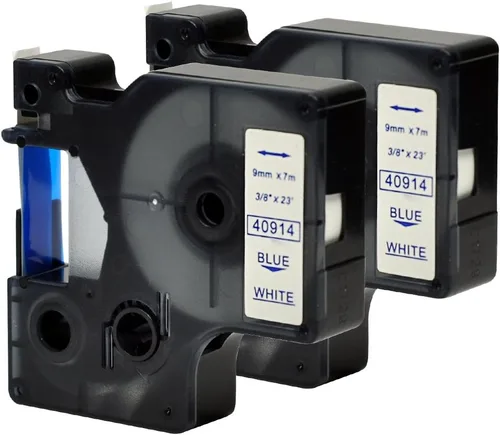 Miniatura 9 de 5PK cinta de etiqueta azul sobre blanco 40914 S0720690 Dymo D1 etiquetadora de 3/8 "0.354 in compatible con Dymo LabelManager 160 210D 280
