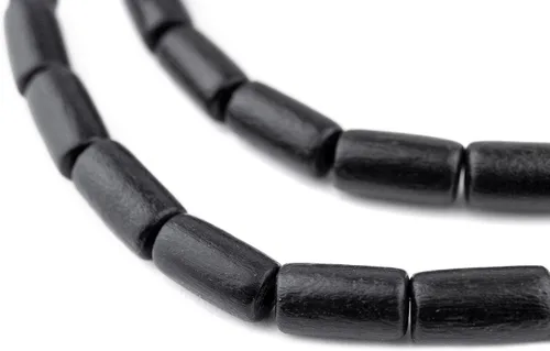 Miniatura 12 de TheBeadChest - Cuentas de madera natural de tubo azul azul (0.591 x 0.315 in): hilo de cuentas de madera ecológico orgánico para hacer joyas