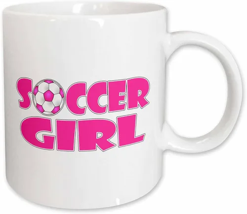 Miniatura 10 de 3dRose Soccer Girl Pink and White 11oz Two-Tone Blue Mug