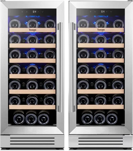 Miniatura 9 de Yeego Refrigerador de bebidas y mini refrigerador, enfriador de bebidas de 15 pulgadas con 80 latas de 34 a 54 °F, pequeño enfriador de cerveza