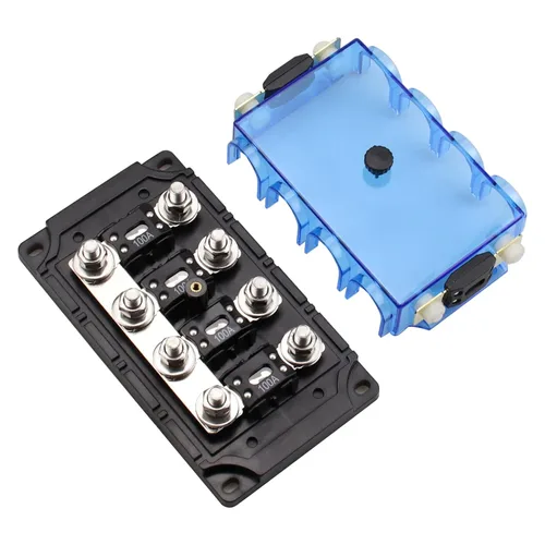 Miniatura 6 de Portafusibles MEGA/AMG de 2 vías con paquete de 4 fusibles atornillados 100A para reparación de automóviles, posicionamiento