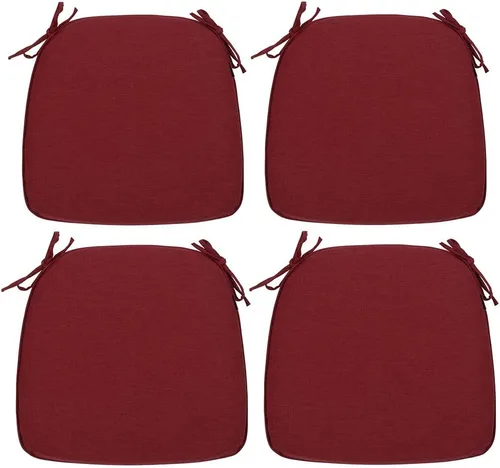 Miniatura 11 de Magpie Fabrics Juego de 2 cojines para sillas de exteriores e interiores de 17 x 16 x 2 pulgadas con lazos, impermeables, para todo tipo de clima