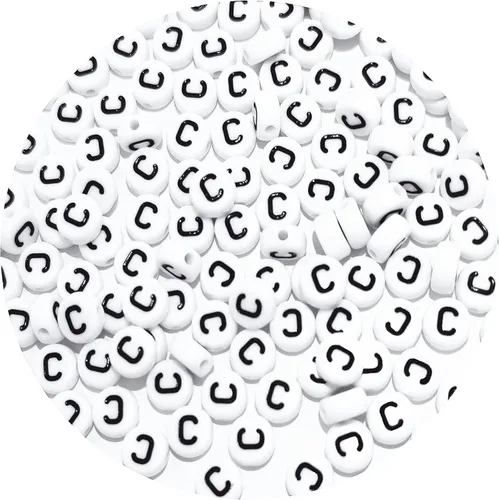 Miniatura 49 de Cuentas cuadradas de letras acrílicas de 0.236 x 0.236 pulgadas, cuentas A del alfabeto para pulseras, joyería, llavero DIY, 100