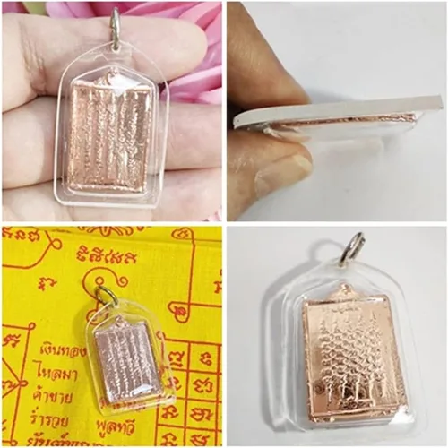 Miniatura 7 de Amuleto tailandés Buda colgante mágico sagrado para hombres mujeres Arjan Nu Kanpai Yantra 5 filas NAT collares ricos., Metal y plástico