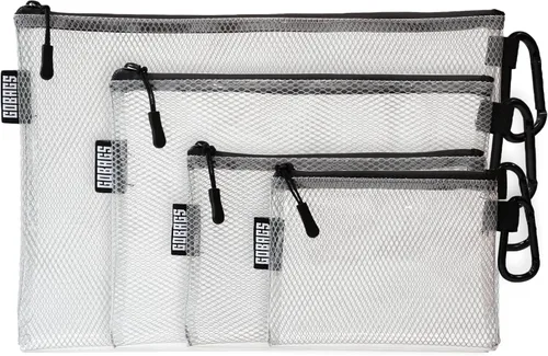 Miniatura 12 de GOBAGS Air Production Bolsa Mediana Transparente con Cremallera (Paquete de 4) – Organizador de Cables y Bolsa de Equipo de Viaje para Electrónicos