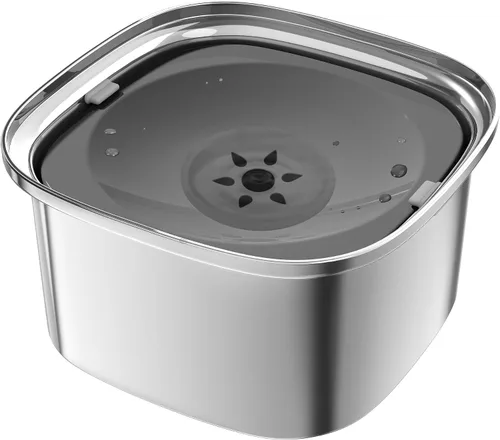 Miniatura 7 de Decflow Cuenco de agua para perros de 3 litros de acero inoxidable con tapa, cuenco de agua sin derrames para perros grandes, a prueba
