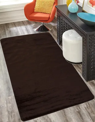 RugStylesOnline Euro Collection - Alfombras de color sólido con parte trasera de goma antideslizante, lavable a máquina, más opciones de color Marrón