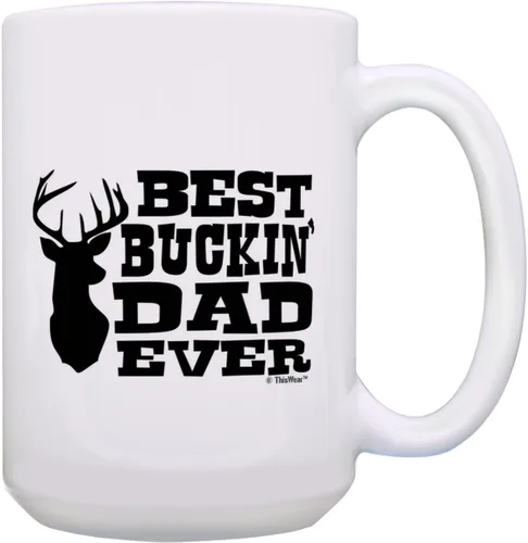 Miniatura 14 de ThisWear Hunting Camo Best Buckin' Dad Ever Gift Taza de café de cerámica de 11 oz con asa
