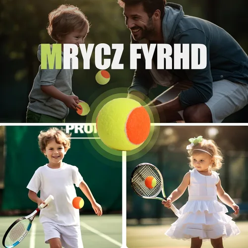 Miniatura 7 de Juego de 12/18/24/30/40 pelotas de tenis para niños, pelotas de tenis de baja compresión 25%-50% para principiantes, pelotas de entrenamiento