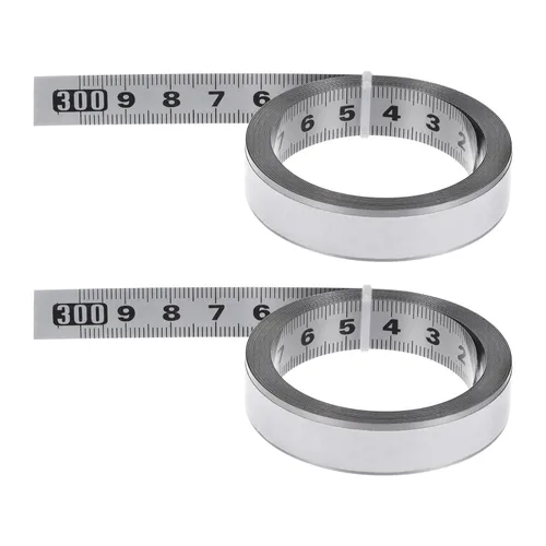 Miniatura 7 de HARFINGTON 2 cintas métricas autoadhesivas de acero inoxidable de 157.5 in, resistente al desgaste, de derecha a izquierda, regla adhesiva de acero