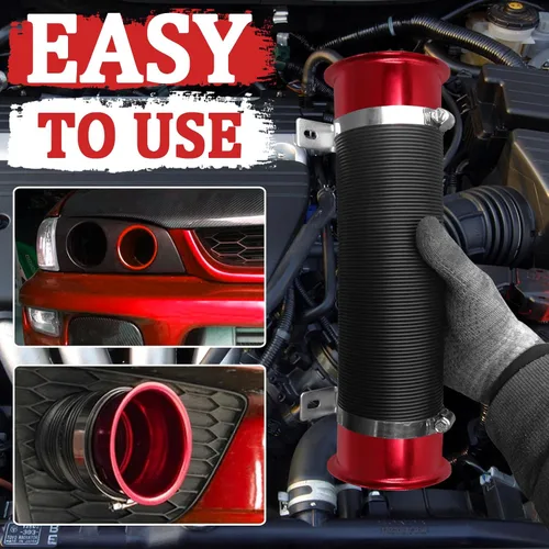 Miniatura 4 de Conducto de admisión del tubo de admisión, 3 pulgadas/2.992 in Tubo de entrada de frío de aluminio universal para automóvil automotriz- Rojo