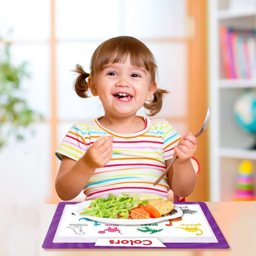 Miniatura 8 de Simply Magic 5 manteles individuales educativos para niños, antideslizantes, lavables y reutilizables, de plástico, para niños, alfabeto, ABC