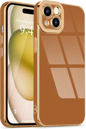 Miniatura 53 de Lafunda Diseñada para iPhone 13 Pro, fundas lujosas con chapado lindo para mujeres y niñas, elegante borde dorado, a prueba de golpes, TPU con funda