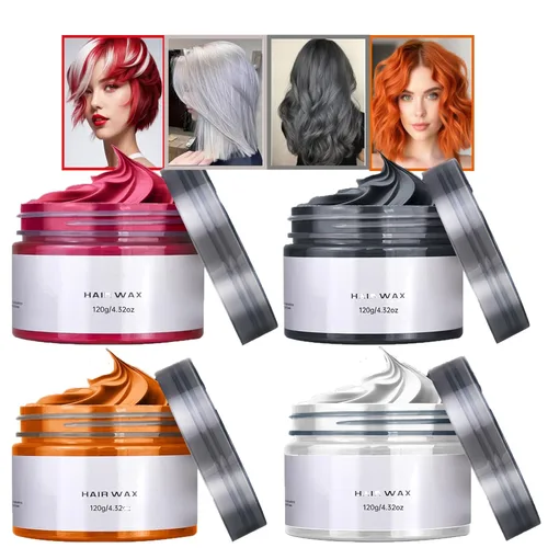 Cera temporal de color negro para el cabello, aerosol de color de cera para cabello blanco, tinte de color naranja para cabello, arcilla de peinado