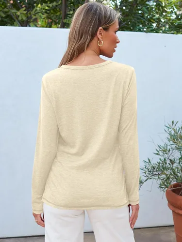 Miniatura 21 de SUNBS Paquete de 3 camisas de manga larga para mujer, ajuste holgado, ropa de otoño, ropa de moda 2025, camisetas básicas de entrenamiento, trajes