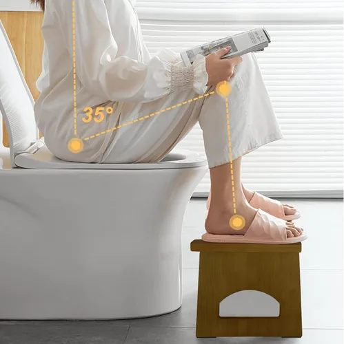 Miniatura 7 de JACNITAD Taburete de inodoro plegable, taburete de 7 pulgadas para baño, taburete de inodoro de bambú para adultos, taburete plegable
