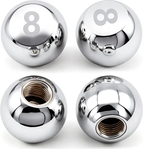 Miniatura 50 de 4 piezas tapas de vástago de válvula de neumático estilo bola 8, cubiertas universales de vástago de válvula de neumático con núcleo de cobre a