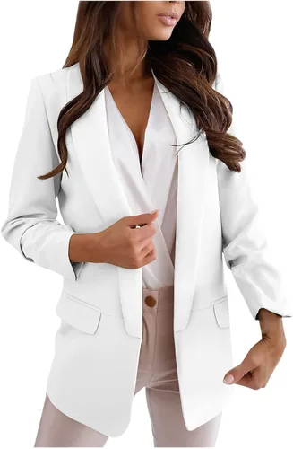 Miniatura 25 de Chaquetas ligeras para mujer, estilo casual, manga larga, frente abierto, chaqueta elegante, para trabajo, oficina, trajes profesionales