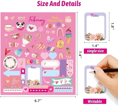 Miniatura 3 de Fancy Land 24 hojas de calcomanías navideñas surtidas para planificador, calendario, diario, álbumes de recortes, calcomanías para niños y adultos
