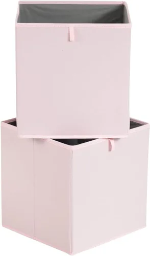 Miniatura 2 de Amazon Basics Contenedores organizadores de cubos, cestas de almacenamiento plegables para estantes, rosa peonía, paquete de 6, 13 x 15 x 13 pulgadas