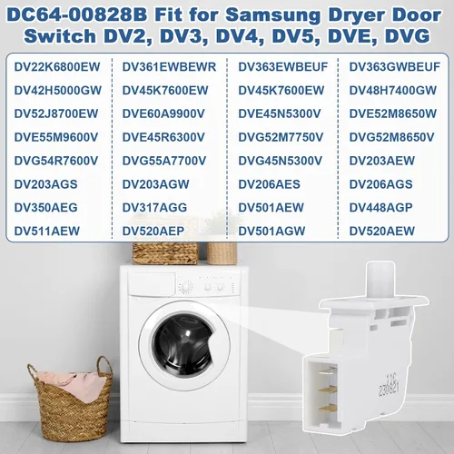 Miniatura 5 de DC64-00828B Interruptor de Puerta de Secadora Parte de Repuesto para Interruptor de Puerta de Secadora Samsung DC64-00828A PS4210964 2071594