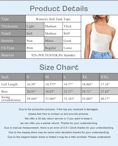 Miniatura 5 de Camisetas básicas de verano para mujer, con un hombro, sin mangas, acanaladas, casuales, delgadas