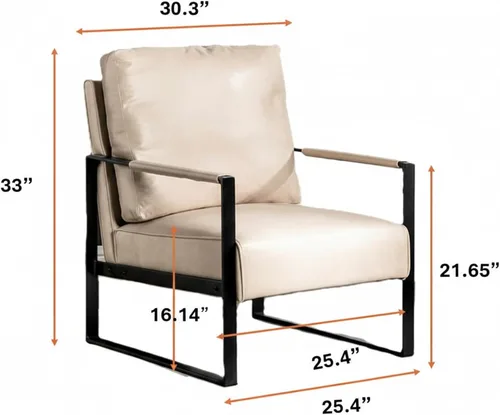 Miniatura 2 de Container Furniture - Silla clásica de mediados de siglo con marco de metal cuadrado duradero, sillón para sala de estar, dormitorio, oficina