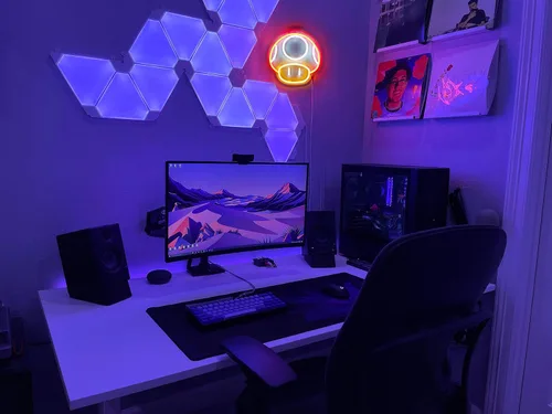 Miniatura 5 de Heliwey Letrero de Luz LED de Neón para Juegos, Decoración de Sala de Juegos, Decoración de Pared Super Mushroom NPC para Dormitorio, Man Cave