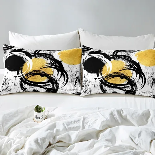 Miniatura 4 de Manfei Juego de sábanas abstractas tamaño individual, moderno juego de ropa de cama geométrica para decoración de habitación de niños y niñas, juego