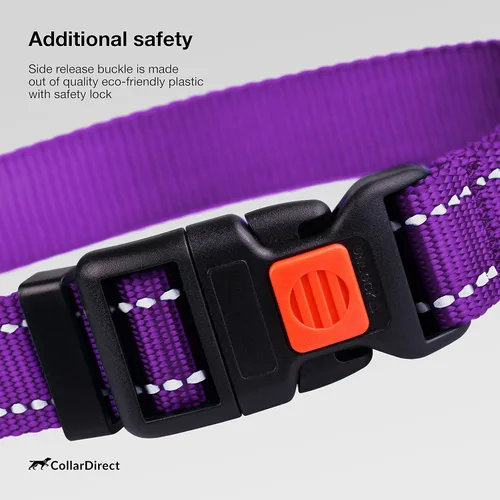 Miniatura 4 de CollarDirect - Collar de seguridad reflejante para perro, con hebilla ajustable de nailon, para perros pequeños, medianos, grandes, en color rosa