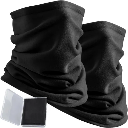 Showvigor Paquete de 2 polainas de cuello de invierno para hombres y mujeres, cubierta de máscara facial de forro polar resistente al viento,
