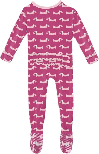 Miniatura 2 de KicKee Pants Footie estampado de muffins con cremallera, ropa de dormir suave, ropa de una pieza para niña