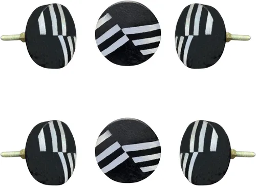 Miniatura 27 de Perilla Home Juego de 6 pomos de puerta de madera - Pomos decorativos ovalados con incrustación para puerta con mango, elegante adición