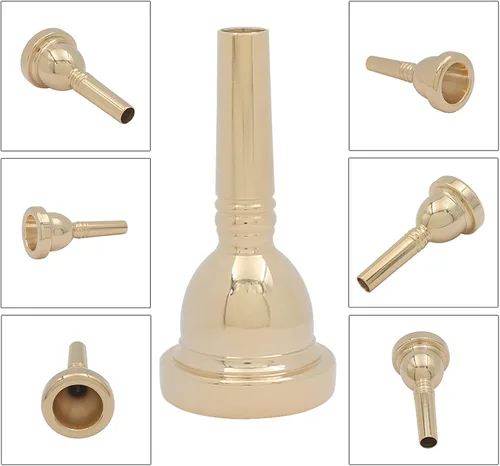 Miniatura 6 de Boquilla de trombón, boquilla de trombón de latón 5G Boquilla de trompeta para trombones tenores (oro 0.500 in)
