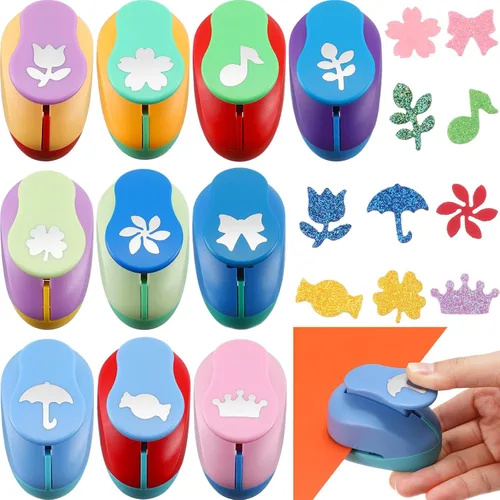 Miniatura 7 de Harloon - 10 piezas de perforadoras para manualidades de papel de 1 pulgada para manualidades, álbumes de recortes, suministros de oficina (clásico)